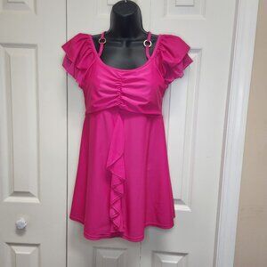 Hawaiian Punch Hot Pink Swimsuit Top Size Medium Summer Top Stretchy